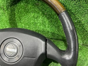 Руль MOMO темное дерево SUBARU LEGACY LANCASTER OEM 34311AE310 BHE BH9 BH5 2002 SILVER/GREY 1U2