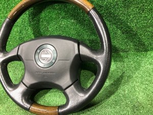 Руль MOMO темное дерево SUBARU LEGACY LANCASTER OEM 34311AE310 BHE BH9 BH5 2002 SILVER/GREY 1U2